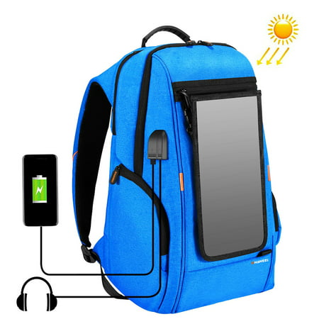 Outdoor Charging Backpack with USB Port Waterproof Breathable Travel Bag Wear-resisting Anti-theft Backpack with Solar