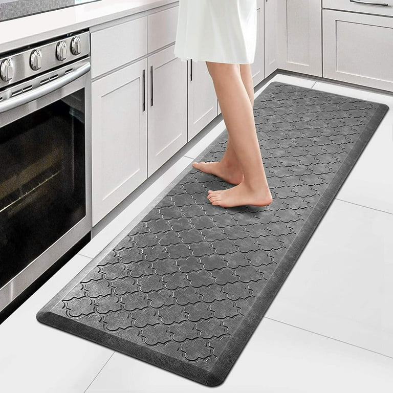 Shinnwa Kitchen Mats and Rugs Set Anti Fatigue Waterproof Kitchen Runners  1/2 inch Thick Cushioned Comfort Standing Mat for Home Office Sink, Gray 
