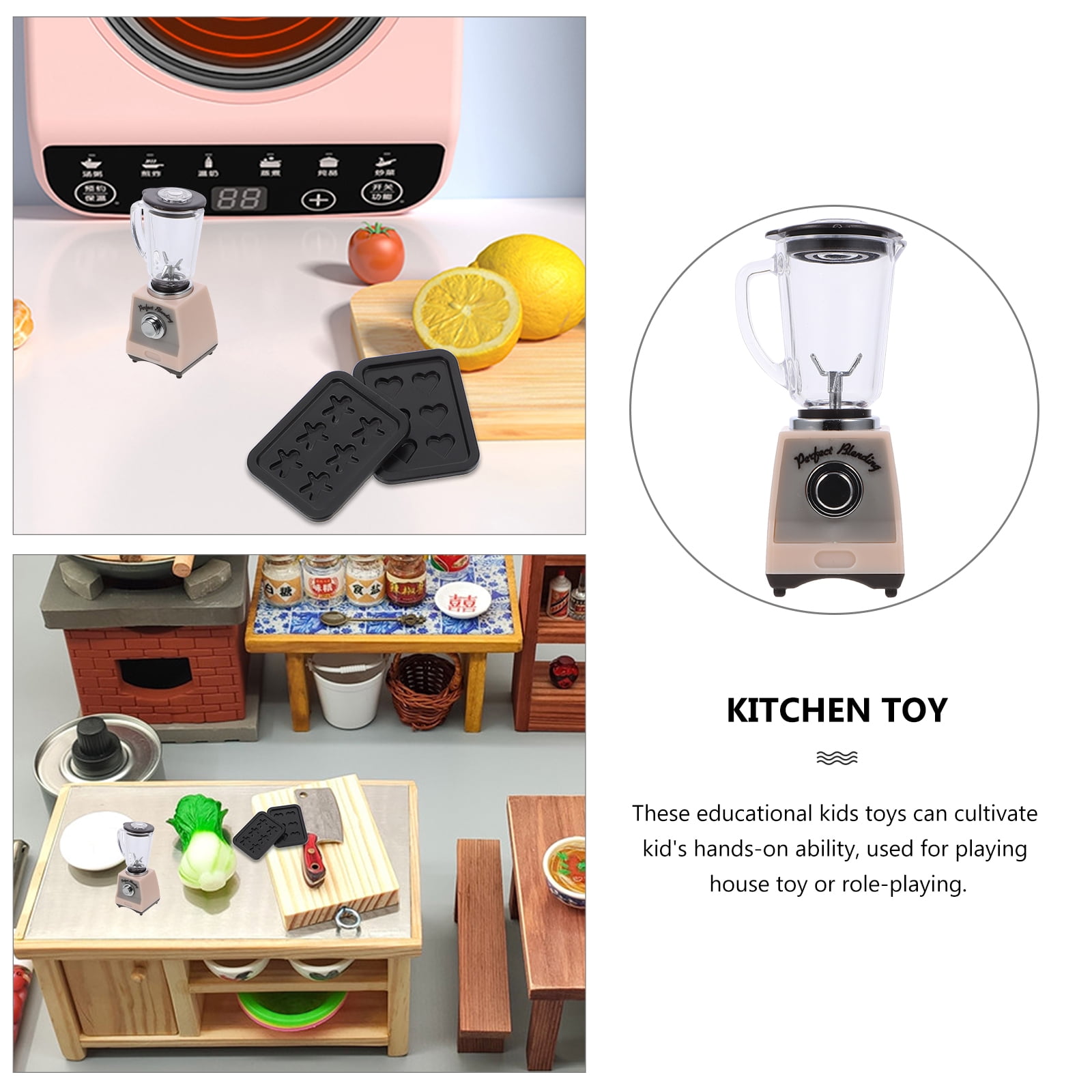 Toy Kitchen PlaysetMixer Home Learning Blender Kid Machine Smoothie  Accessories Play Gift Birthdaypreschool Maker