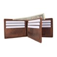 thumbnail image 3 of MARSHAL Personalized Date Men's RFID Blocking Genuine Leather Bifold Multi-Card Center Flap Wallet Vintage Brown, 3 of 6