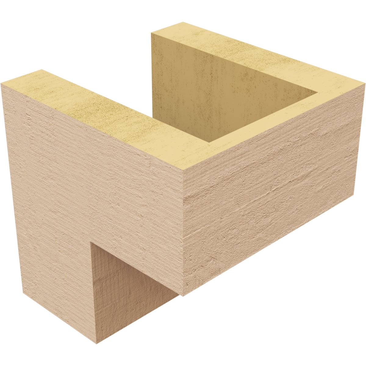 5"W x 5"D x 5"H Wide Chapel Hill Rough Cedar Woodgrain TimberThane Corbel, Primed Tan