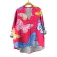 thumbnail image 5 of QASIEATN Women's Shirts 3/4 Sleeve Womens Tops Butterfly Casual Shirts Blouse Tops for Women, 5 of 5