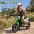 thumbnail image 4 of Joyracer 24V Electric Dirt Bike for Kids, 250W Powered Motorcycle,Ride on Toys with 3 Speed Modes, Twist Grip Throttle, Rear Disc Brakes, 15" Pneumatic Tire, Green, 4 of 6