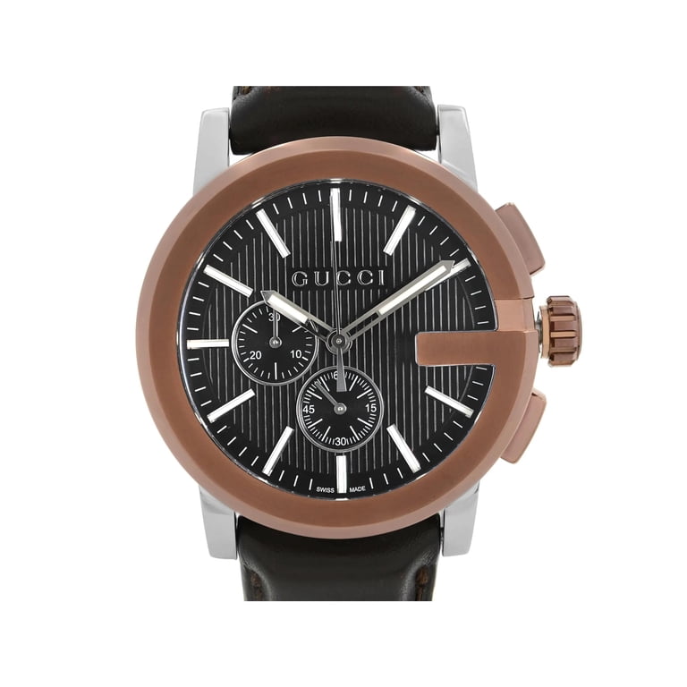 Gucci G-Chrono XL Steel Chronograph Black Dial Quartz Men Watch