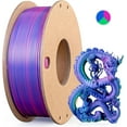 thumbnail image 1 of Multicolor 3D Printer Filament,Dual/Tri Color 1.75mm PLA Silk Shiny Printing Filament,250g(0.55lbs) Fit Most FDM 3D Printer, 1 of 6