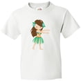 thumbnail image 3 of Inktastic Brown Haired Hula Girl Youth T-Shirt, 3 of 5