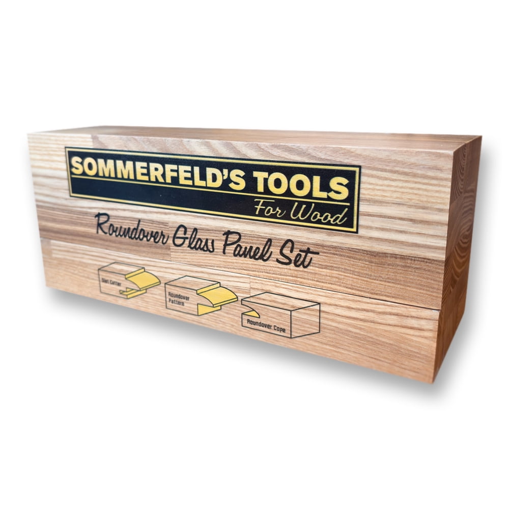 Sommerfeld 3 Piece Woodworking Glass Panel Roundover Door Set 1/2-Inch Shank For Glass Cabinet Doors on the Router table