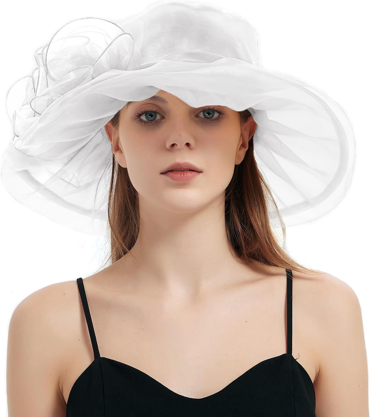 2845 White Wedding Bride Fascinator Hat For Women Elegant Formal Church S276cf26cfbbb405c8cee9a2604875  main image 2