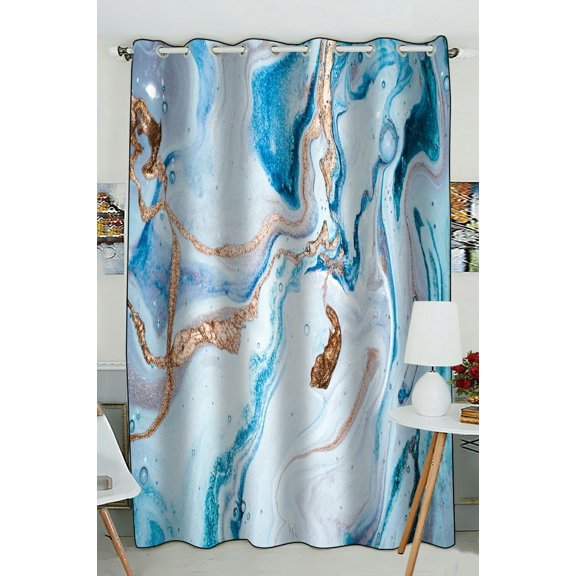 ECZJNT Marble texture Eastern Blackout Window Curtain Drapery One Panel 52x84 inch one Piece