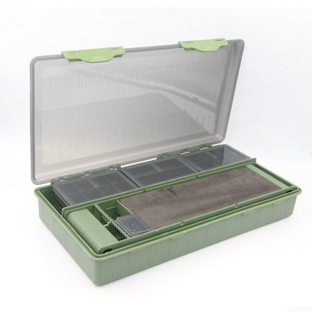 Aceovo Fishing Rig Tackle Box Rig Board Carp Fishing Storage Box Separate Hair Rig