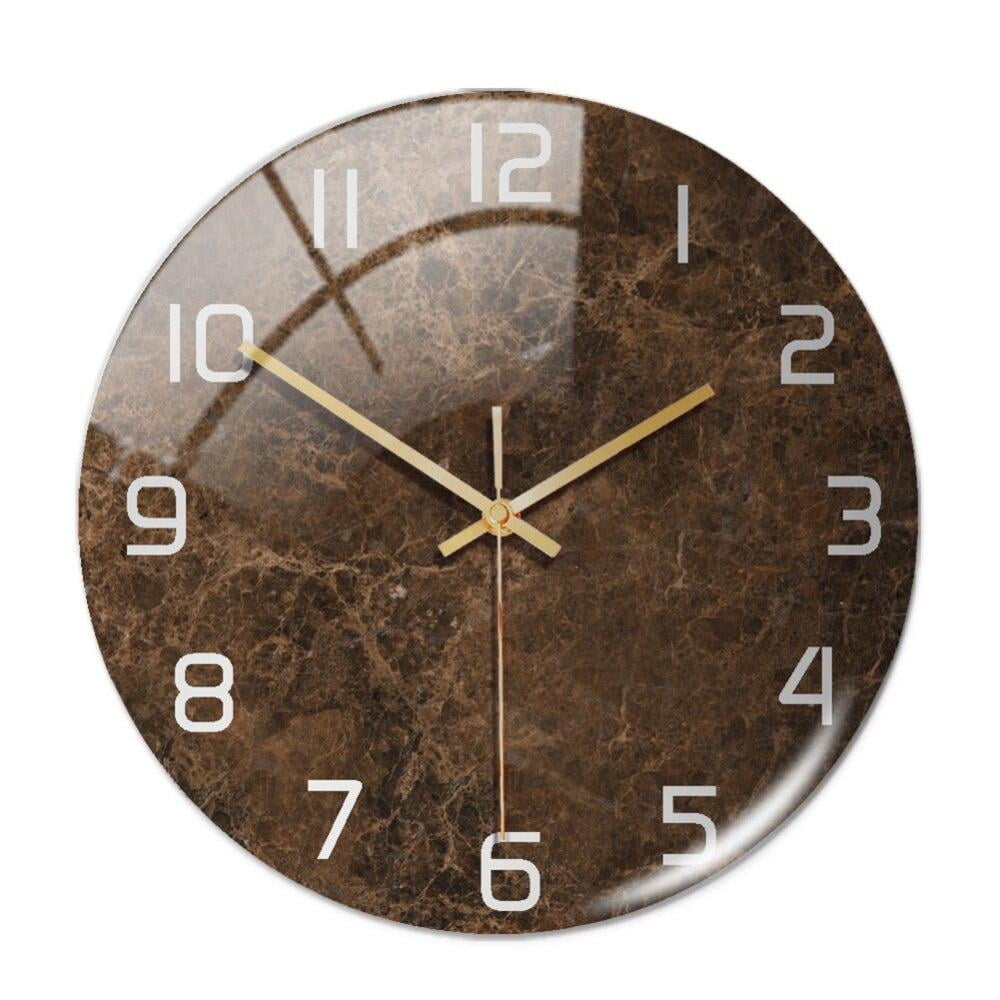 Wall Clock Rose Gold Marble Pattern 9.5 Inch Silent Non-Ticking Battery Operated Quartz Decor for The Kitchen Living Room Bedroom Office Home School 