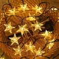 thumbnail image 3 of Guirnalda de luces solares para exteriores, 5 m, 20 LED, impermeables, decorativas para jardín, terraza, patio, casa, dormitorio, Navidad, boda y fiesta (blanco cálido), 3 of 4