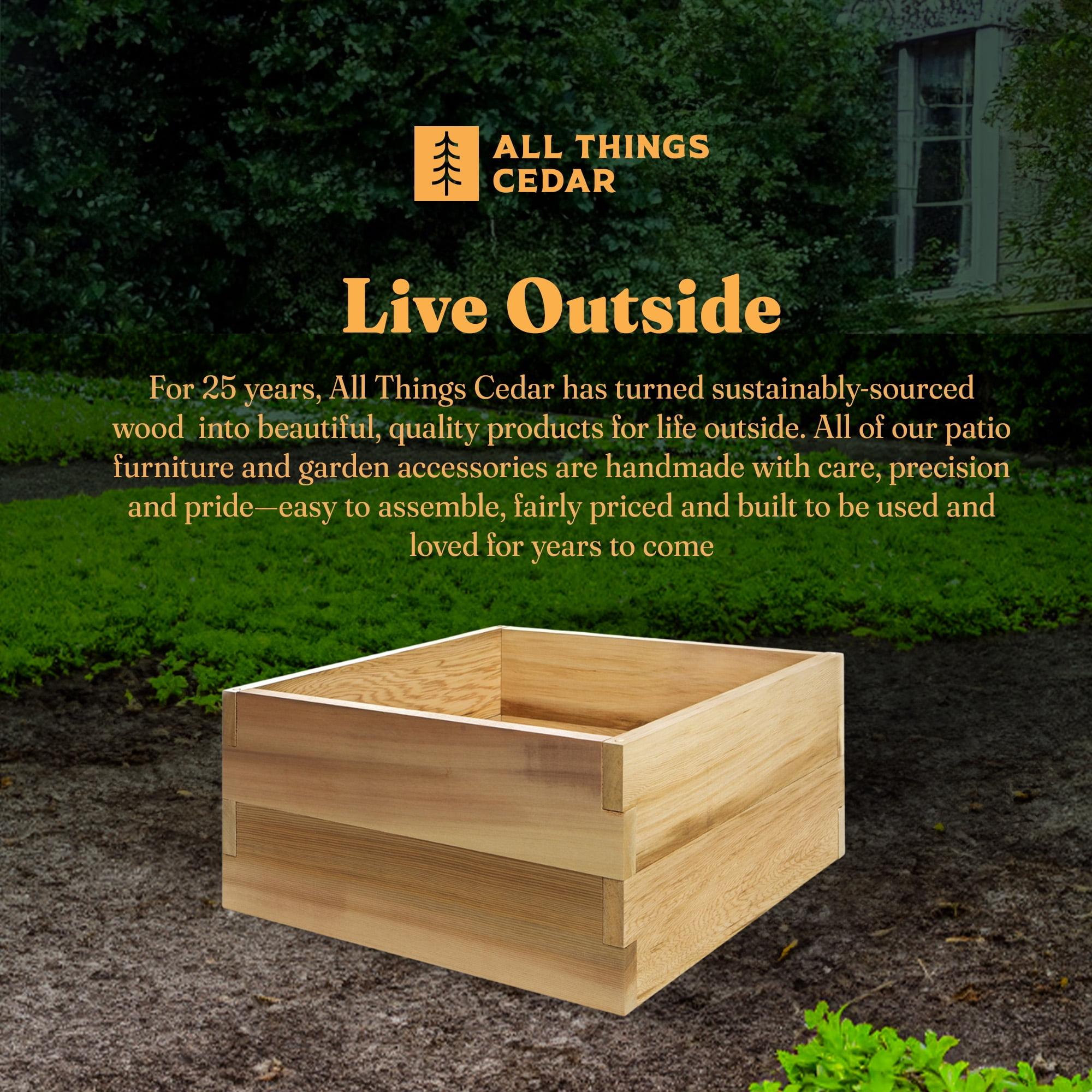 All Things Cedar RG48-2 4-Ft Raised Garden Bed | Expandable