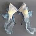 thumbnail image 6 of Plush Ear Headband with Flower&Bowknot Chinese Headband for Movie Enthusiasts Adult Carnival Headpiece, 6 of 8