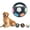 Black 01, variant on The Mellow Dog Calming Ball with Handle, Interactive Treat Dispensing Chew Toy with Squeaker for Medium Large Breed Dogs, Floating Football Design for Water Play & Outdoor Games