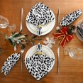 thumbnail image 5 of GZHJMY Black and White Leopard Fur Pattern Cloth Napkins, Set of 4 20 x 20 Inch Soft & Comfortable Polyester Dinner Napkin for Family, Restaurant, Weddings, Parties, 5 of 5