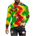thumbnail image 5 of Ceisia Men's All-Over Mardi Gras Print T-Shirt | Slim Long-Sleeve Crewneck Winter Festive Top Gift, 5 of 5