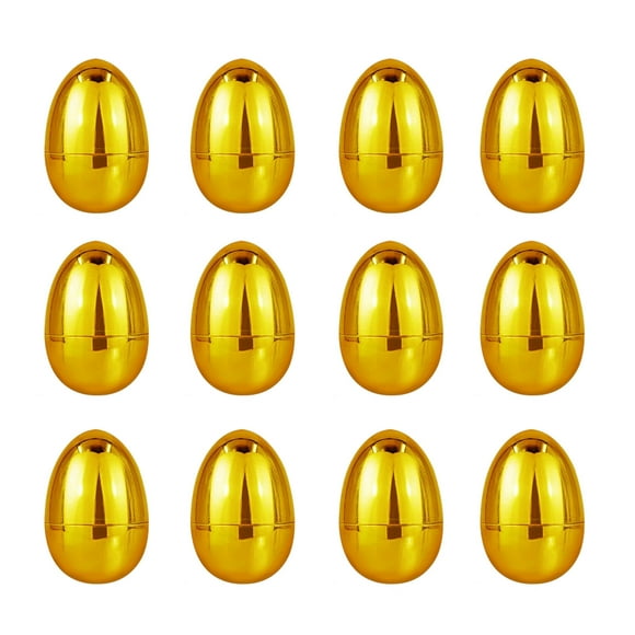 Yhmxh Easter Decorations, Easter Ornaments Golden Eggs Plastic Easter Eggs Fillable Surprise Empty Eggs For Easter Eggs Game Eggs Toddler Toy Basket Stuffers Toys Filling Treats Plastic Easter Eggs