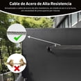 thumbnail image 3 of Tendedero Plegable, Tendedero Retractil Pared, Cable de Acero, Reforzado con Metal, para Colgar Ropa y Mantas Pesadas, Adecuado para Patio, Balcón, Terraza, Exterior(Negro, 4 lineas), 3 of 7