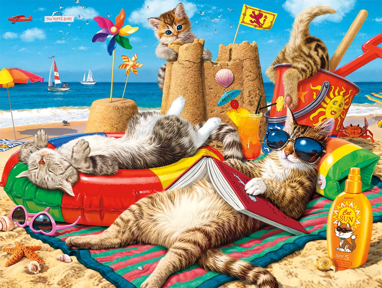 Buffalo Games Cats Series Beachcombers 750 Piece Jigsaw Puzzle