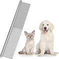 thumbnail image 1 of Stainless Steel Pet Comb Pet Grooming Comb Rounded Teeth Dog Comb For Large, Medium And Small Dogs And Cats With Tangled Short/long Hair (19 X 3 Cm), 1 of 5