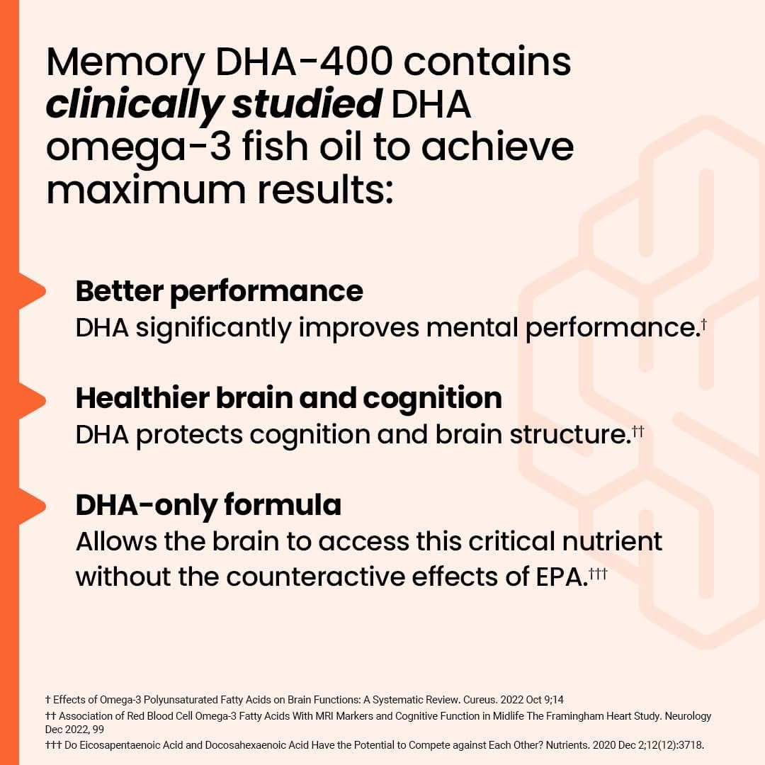 LifeSeasons NeuroQ Memory DHA-400 - Omega-3 Fish Oil Supplement - Mental Performance & Balance - Supports Neuro Brain Health - Protects Against Memory Loss & Improves Focus - 120 Softgels