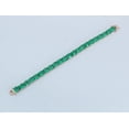 thumbnail image 4 of 14K Green Emerald Tennis Bracelet For Women Silver Gold Anniversary Wedding Engagement Gift Mom, 4 of 5