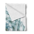 thumbnail image 2 of Spires Soft Flannel Fleece Throw Blanket, Flower Shaped Spiral Digital Vortex Pattern with Hazy Colored Elements Image, Cozy Plush for Indoor and Outdoor Use, 50" x 60", Teal, by Ambesonne, 2 of 5