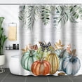 thumbnail image 4 of TIMIFIS Shower Curtain Bathing Curtain Pumpkin Maple Leaf Bathroom Water Proofing Punching Proof Curtain Partition Door Curtain Shower Curtain Shower Curtain Liner, 4 of 6