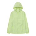 thumbnail image 6 of Women's UPF 50+ Sun Protection Jacket Hooded Cooling Shirt Long sleeve zip-up hoodie breathable fabric Athletic Windbreaker Jacket for Women with Pocket Hiking Running Outdoor Light Green 3XL, 6 of 6
