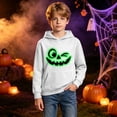 thumbnail image 6 of Kids Hoodie Sweatshirt, Boys Girls Long Sleeve Glow‑in‑the‑Dark Halloween Print Loose Comfortable Pullover Tops, 6 of 9