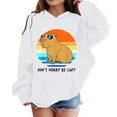 thumbnail image 3 of SonxaHe Big Girls' Hooded Sweatshirts Cartoon Capybara Oversized Pocket Hoodies Kids Comfy Fall Winter Hoodies White,Sized 10-11, 3 of 3