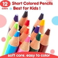 thumbnail image 5 of Lssam Colored Pencils Set, Jumbo Triangular Drawing Pencils, Mini Crayons, Thick Easy Grip Art Supplies, Short Rainbow Sketching Pencils, Bulk 12 Count, 5 of 8