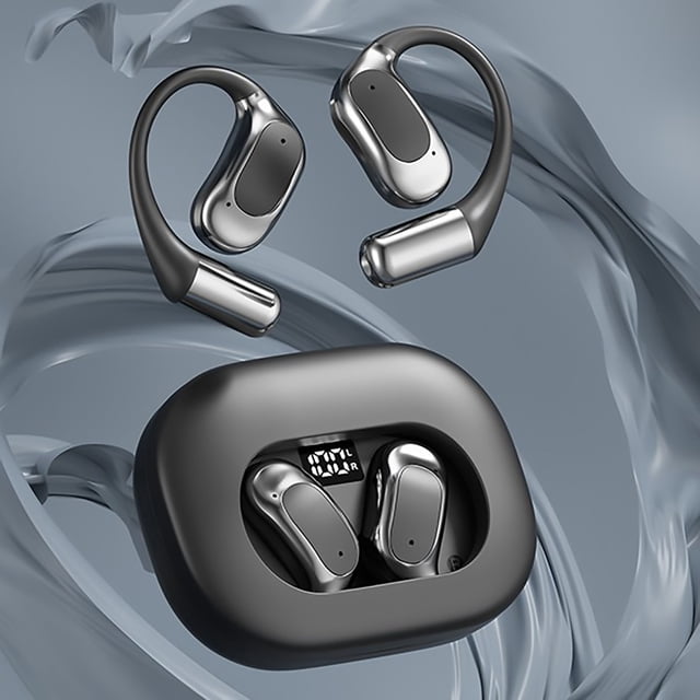 Auriculares deportivos Bluetooth de plástico con cancelación de ruido, sonido envolvente 5.4, deportivos, abiertos, con micrófono doble, batería alta y baja latencia.