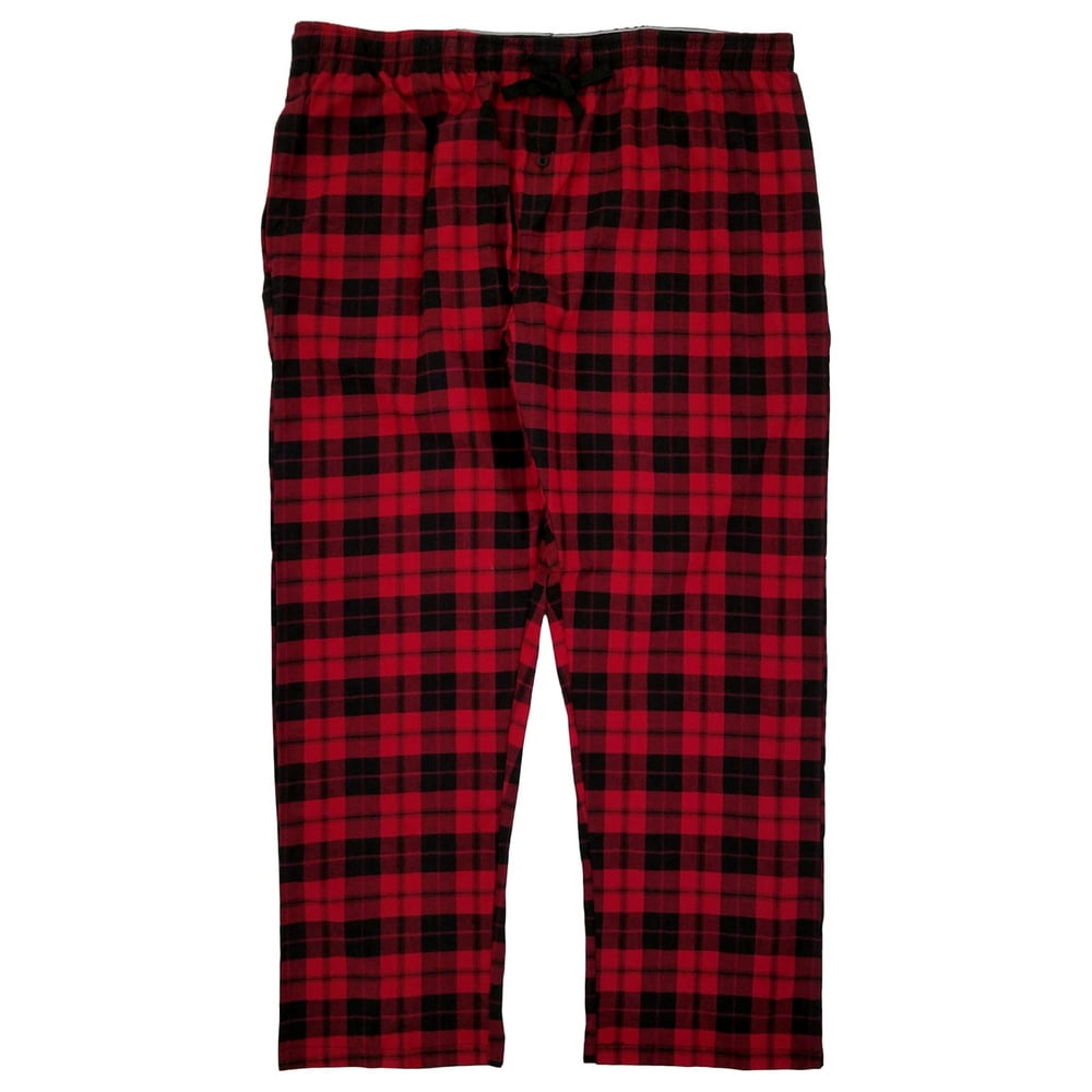 Hanes Mens Red & Black Plaid Woven Sleep Pant Lounge Pants Pajama