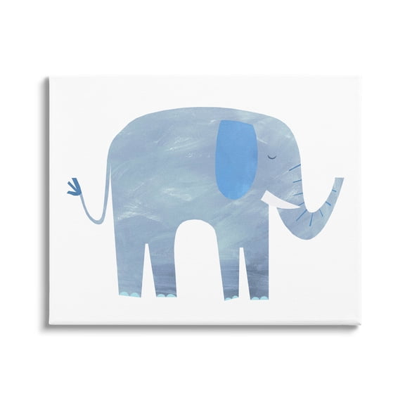 Stupell Industries Elephant Wildlife Animal Shape Graphic Art Gallery Wrapped Canvas Print Wall Art, Design by Emily Kopcik