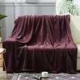thumbnail image 1 of BEAUTEX Fleece Throw Blanket for Couch Sofa or Bed Throw Size, Luxury Flannel Lap Blanket (Wine, 50" x 60"), 1 of 6