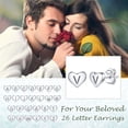 thumbnail image 2 of Pendientes de corazón inicial Silvora tachuelas de plata esterlina hipoalergénicas para mujer letra W regalo de joyería, 2 of 8