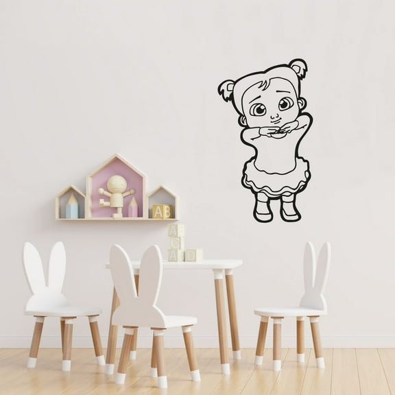 Cocomelon Character Cute Cece Happy Dancing Cece JJ Friend Vinyl Wall Art Wall Sticker Decal Home Nursery Room Kids Room Study Room Boys Girls Room Cute Wall Décoration Design Décor Size (40x24 inch)