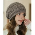 thumbnail image 4 of PIKADINGNIS Women Beanie Skull Hat Slouchy Cable Knitted Warm Soft Cap Fuzzy Stretch Thick Trendy Hats, 4 of 6