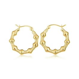 10K Yellow Gold Polished mm Tube Hoop Earrings