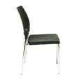 thumbnail image 3 of Chaise Empilable en Plastique à Jambe Droite en Noir Set de 2, 3 of 4
