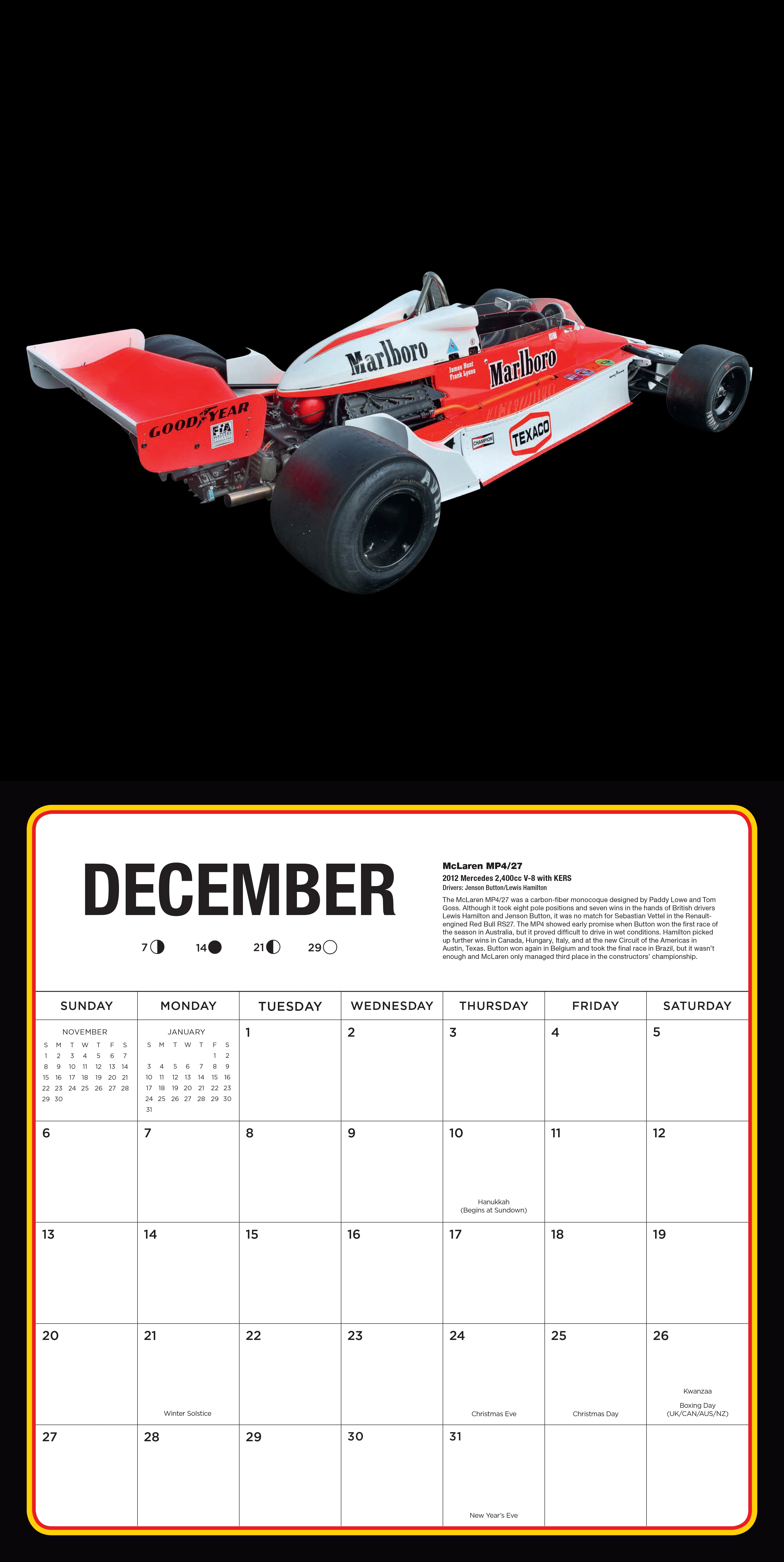 formula 1 wall calendar 2020