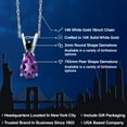 thumbnail image 2 of Gem Stone King 14K White Gold Purple Amethyst and Black Diamond Pendant Necklace for Women | 0.67 Cttw | Gemstone February Birthstone | Pear Shape 7X5MM | With 18 inch Chain, 2 of 6