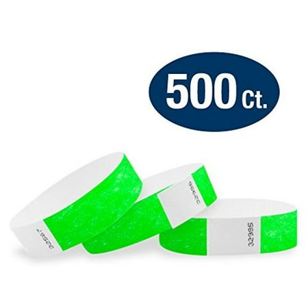 Wristco Neon Green 3 4 Tyvek Wristbands 500 Pack Paper Wristbands For Events