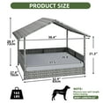 thumbnail image 2 of UforicLarge Dog House Indoor Outdoor, Wicker Dog House with Waterproof Roof and Washable Cushion Gray,32.9"L x 27.6" W x 28.3" H, 2 of 9