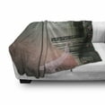 thumbnail image 3 of Gothic Soft Flannel Fleece Throw Blanket, Old Tower with Medieval Style Balcony and Rose Ivy Horror Fiction Print, Cozy Plush for Indoor and Outdoor Use, 50" x 60", Pink Grey, by Ambesonne, 3 of 6