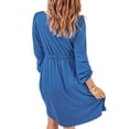 thumbnail image 5 of Hanerdun Women Long Sleeve Dresses Female Casual Crew Neck Mini Dress Blue 2XL, 5 of 5