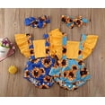 thumbnail image 3 of Styles I Love Baby Girl Sunflower Print Ruffle Open Back Romper Sunsuit with Headband 2pcs Set Summer Outfit, 3 of 8