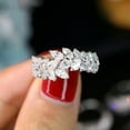 thumbnail image 3 of K-KED Gorgeous Leaves Ring 925 Silver Filled Ring Cubic Zircon Wedding Gift Size 6-10-6-Silver, 3 of 6